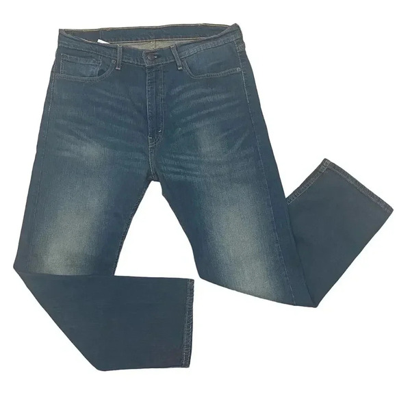 Levis 505 Jeans Mens 38x30 (36x29 Actual)‎ Straight fit Blue Classic Denim Dad - Picture 1 of 8